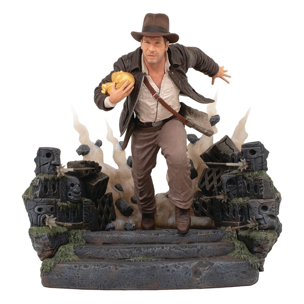 Indiana Jones Raiders Of The Lost Ark Deluxe Gallery Pvc Statue Escape With Idol 25 Cm