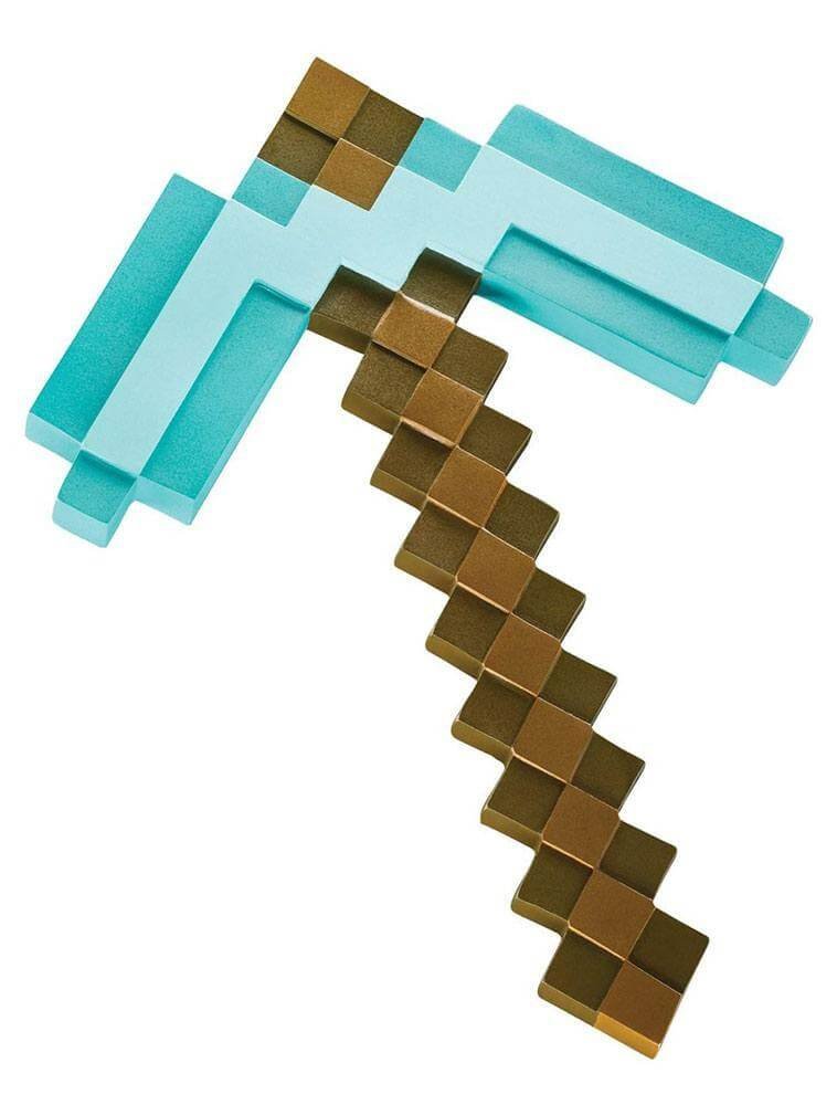 Minecraft Plastic Replica Diamond Pickaxe 40 Cm