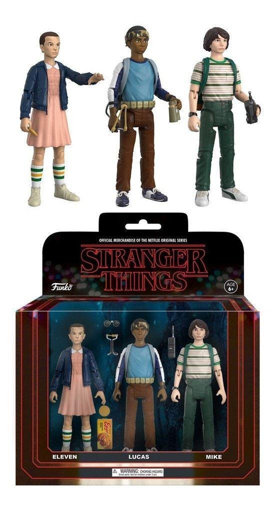 Stranger Things Reaction Action Figures 3 Pack Mike Eleven Lucas 8 Cm Funko