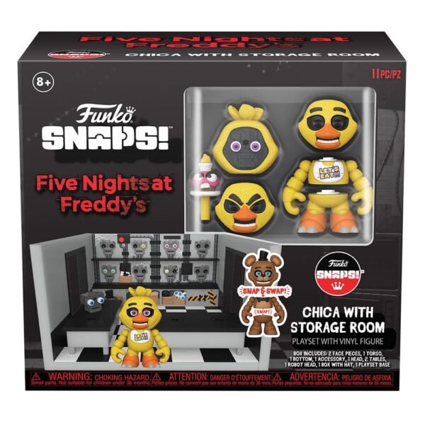 Five Nights At Freddys Snap Playset Action Figure Storage Rm W Chica 9 Cm