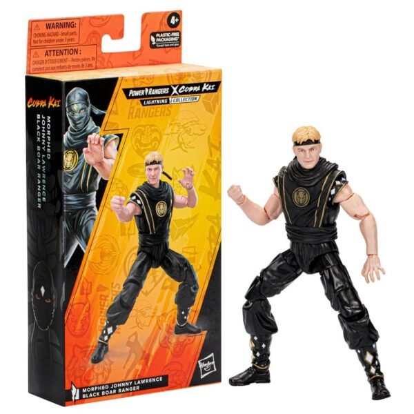 Morphed Johnny Lawrence Black Boar Ranger Power Rangers X Cobra Kai Lightning Collection Action Figure 15 Cm