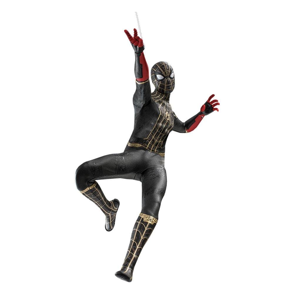 Spider Man No Way Home Movie Masterpiece Action Figure 1 6 Spider Man Black Gold Suit 30 Cm