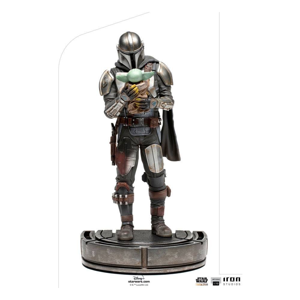 Star Wars The Mandalorian Art Scale Statue 1 10 Mandalorian Grogu 22 Cm