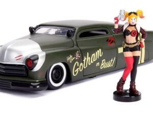 1951 Mercury With Harley Quinn Figure Dc Bombshells Diecast Model Hollywood Rides 1 24