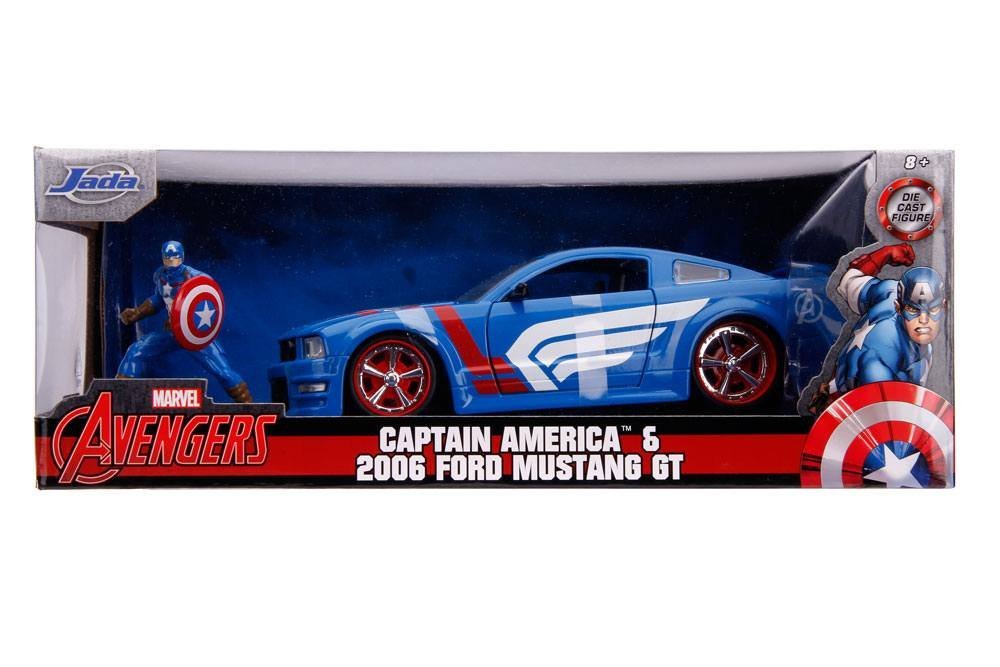 Ford Mustang Gt 2006 Diecast Capitan America 1 24 Marvel Hollywood Rides