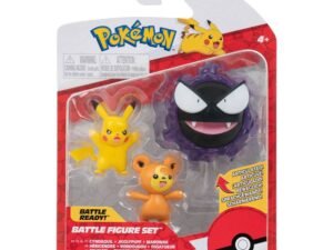 Pokemon Battle Figure 3 Pack Teddiursa Pikachu 9 Gastly 5 Cm