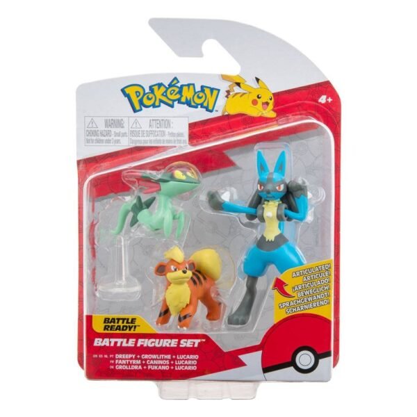 Pokemon Battle Figure 3 Pack Growlithe Dreepy Lucario 5 Cm