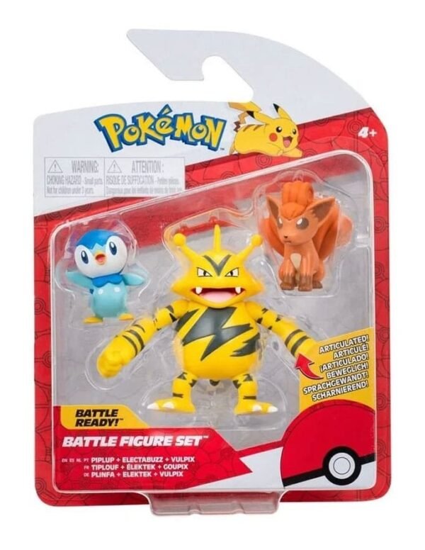 Pokemon Battle Figure Set Figure 3 Pack Piplup Vulpix Electabuzz