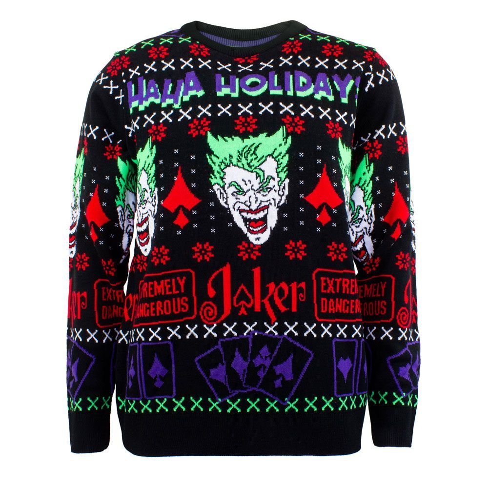 Dc Comics Sweatshirt Christmas Jumper Joker Haha Holidays Adults Size