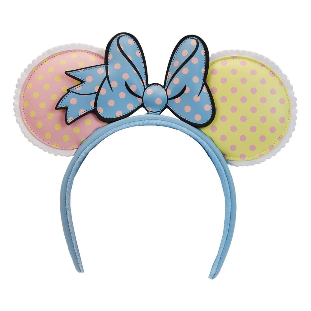 Disney By Loungefly Headband Minnie Pastel Color Blocked Dots