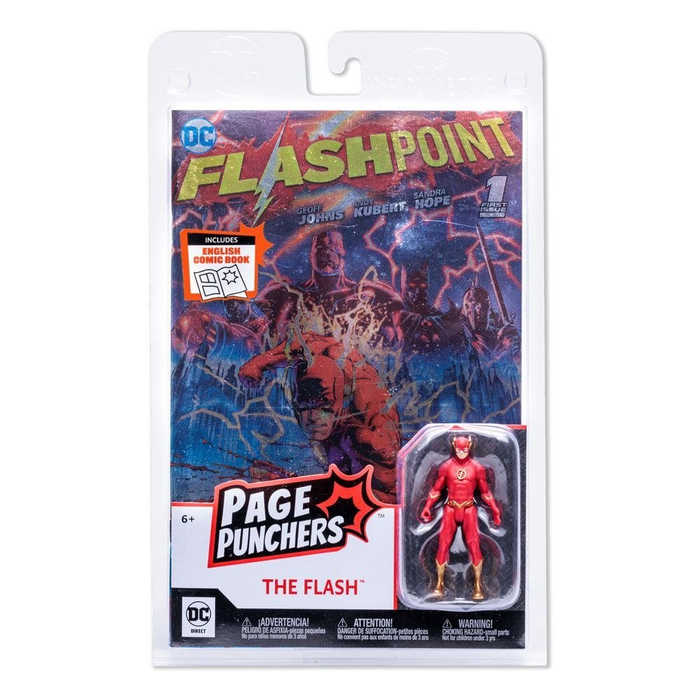 Dc Direct Page Punchers Action Figure The Flash Flashpoint Metallic Cover Variant Sdcc 8 Cm