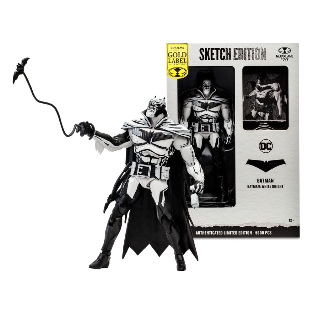 Sketch Edition Batman White Knight Dc Multiverse Action Figure Sketch Edition Dc Multiverse Gold Label 18 Cm