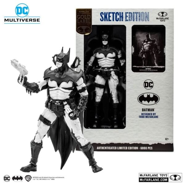 Batman By Todd Mcfarlane Sketch Edition Gold Label Dc Multiverse Action Figure 18 Cm