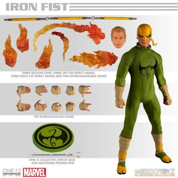 Iron Fist Action Figure Collezione 17Cm Scala 1 12 Marvel Mezco Toys One 12