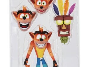 Crash Bandicoot Ultra Deluxe Action Figure Con Maschera Aku Aku Mask 14 Cm Neca
