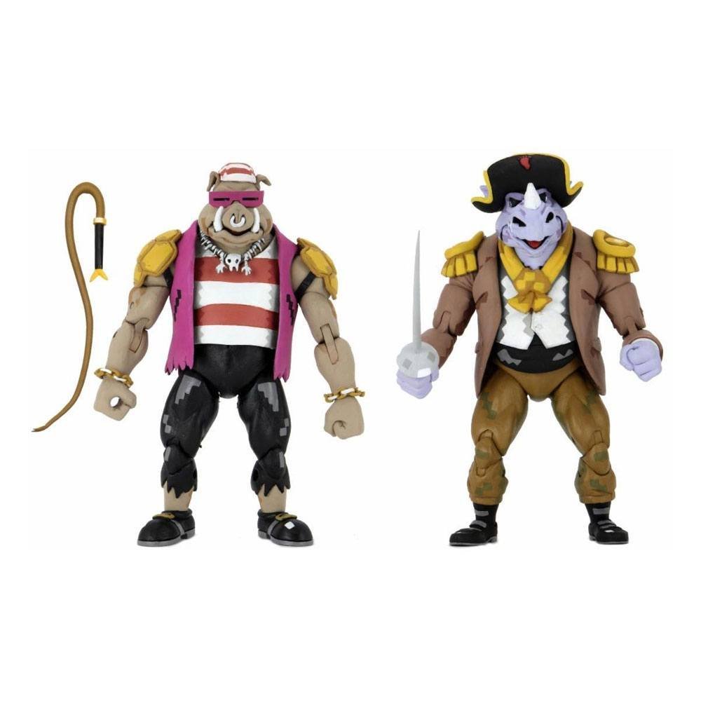 Pirate Rocksteady Bebop Teenage Mutant Ninja Turtles Turtles In Time Action Figure 2 Pack 18 Cm