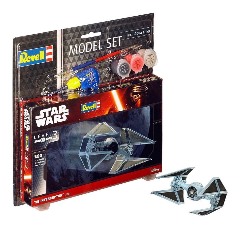 Tie Interceptor Caccia Model Kit Star Wars 1 90 10 Cm Con Colori