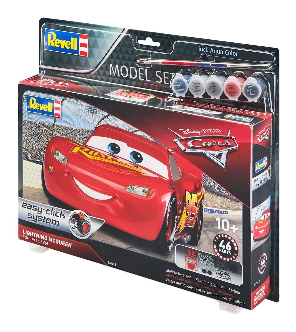 Saetta Mcqueen Auto Cars Model Kit 1 24 17 Cm Con Colori