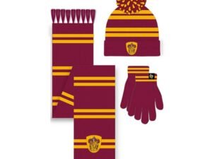 Harry Potter Beanie Scarf Set House Gryffindor 165 Cm Set Sciarpa Cappello Guanti
