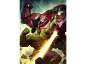 Marvel Comics Art Print Hulk Vs Hulkbuster 46 X 61 Cm Unframed