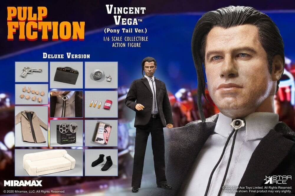Pulp Fiction My Favourite Movie Action Figure 1 6 Vincent Vega 2 0 Pony Tail Deluxe Version 30 Cm