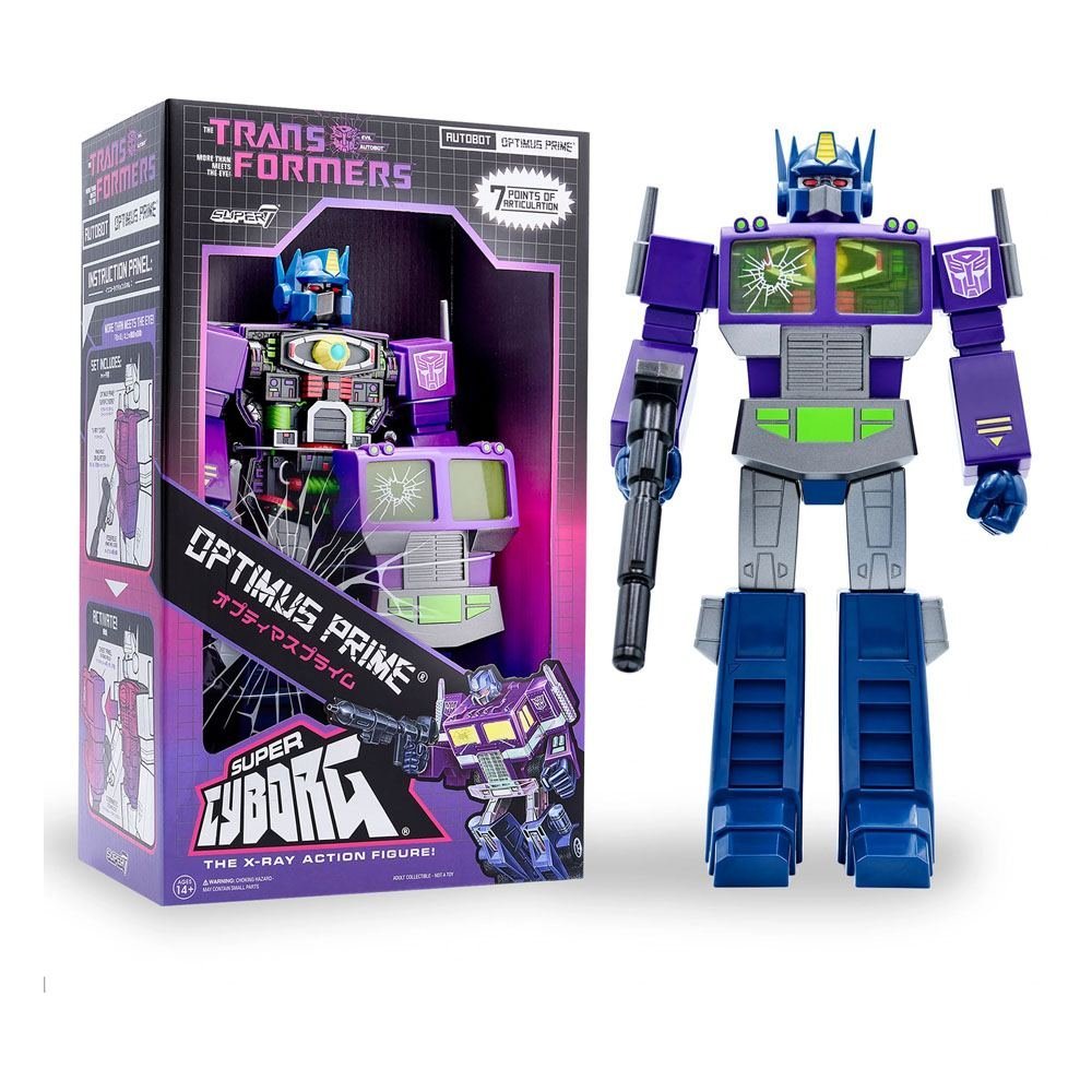 Transformers Super Cyborg Action Figure Optimus Prime Shattered Glass Purple 28 Cm