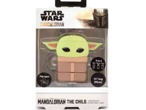 Star Wars The Mandalorian Powersquad Flip Retractable Cable 3In1 The Child Adattatore Usb Micro Usb Type C